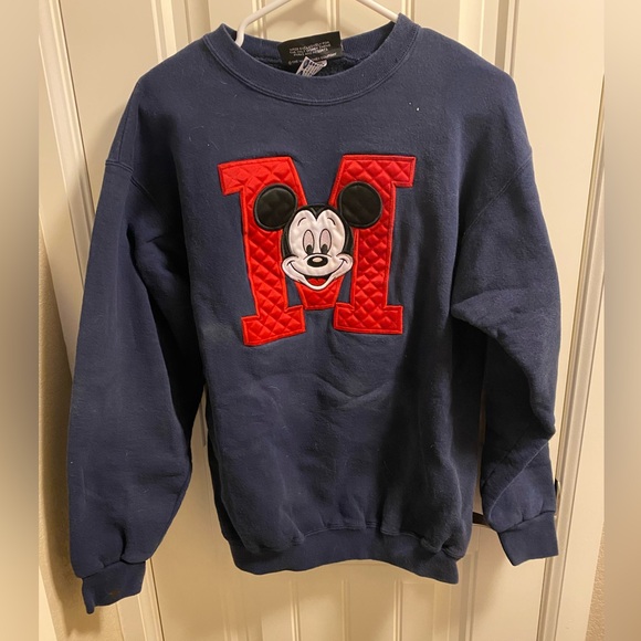 Vintage Disney Originals M Sweatshirt Blue Mickey Mouse Pullover Medium Med Park - Picture 1 of 7